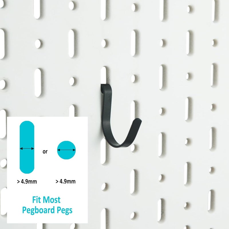 G.CORE Black Pegboard J Hooks Accessories - 80pcs Metal Peg Board Hooks for Hanging, Pegboard Wall Organizer Hangers, Fits 1/4 Slots, Tools Display Storage Holders for Garage Craft Office Organization - Image 3